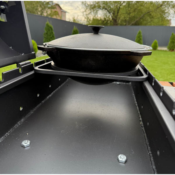 Мангал-гриль-барбекю 5 мм на 13 шампурів з дровницею (посилений)