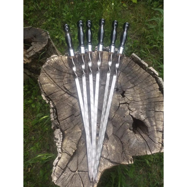 Набір: шампура, виделка, подвійний шампур в чохлі