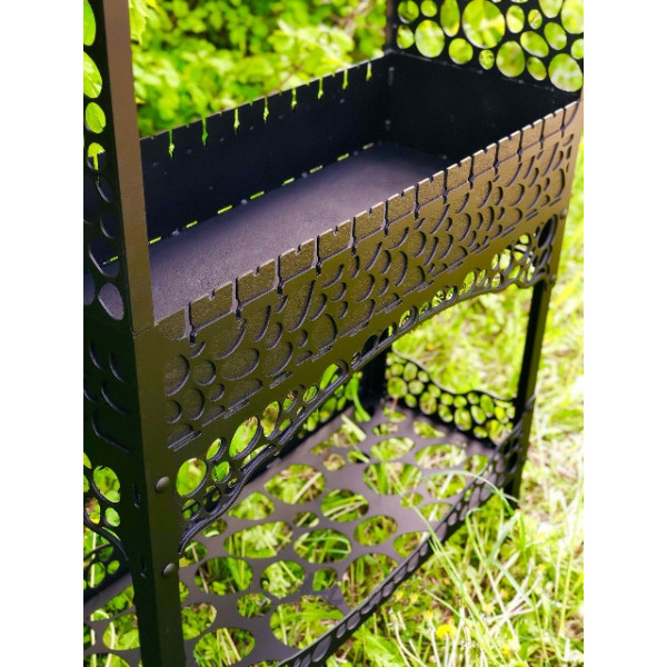 Мангал з дахом на 13 шампурів та підставкою під казан