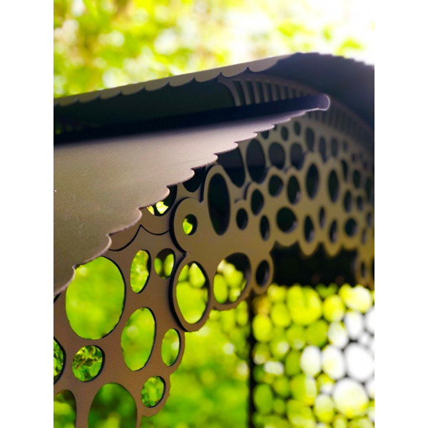 Мангал з дахом на 13 шампурів та підставкою під казан