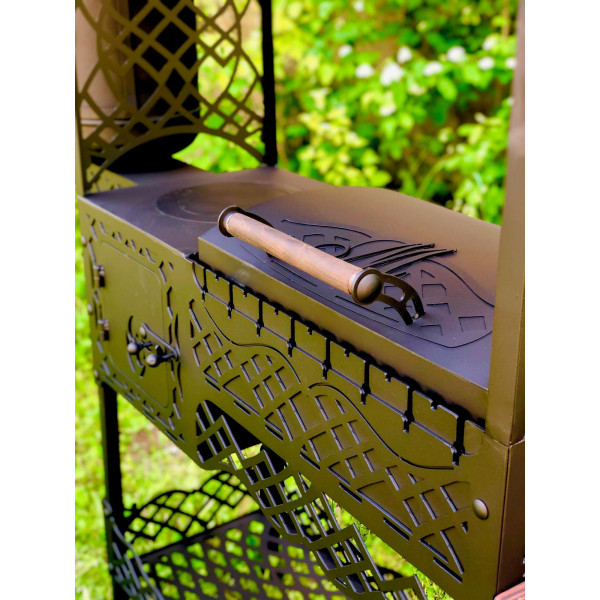 Мангал-барбекю з коптильнею та пічкою під казан