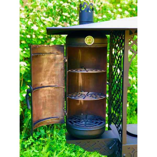 Мангал-барбекю з коптильнею та пічкою під казан