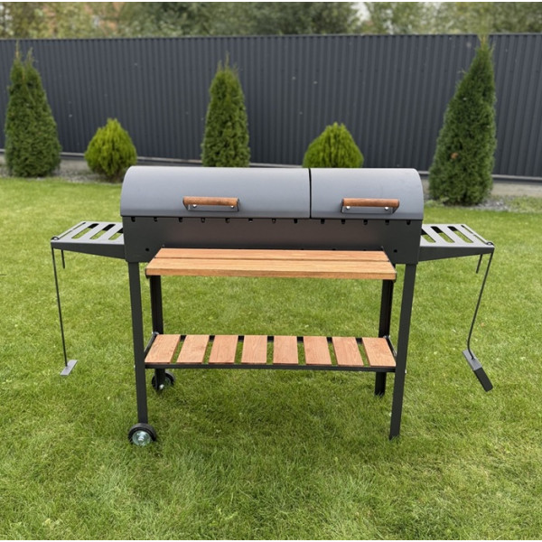 Мангал-гриль-барбекю 5 мм на 13 шампурів з кришками (круглі)