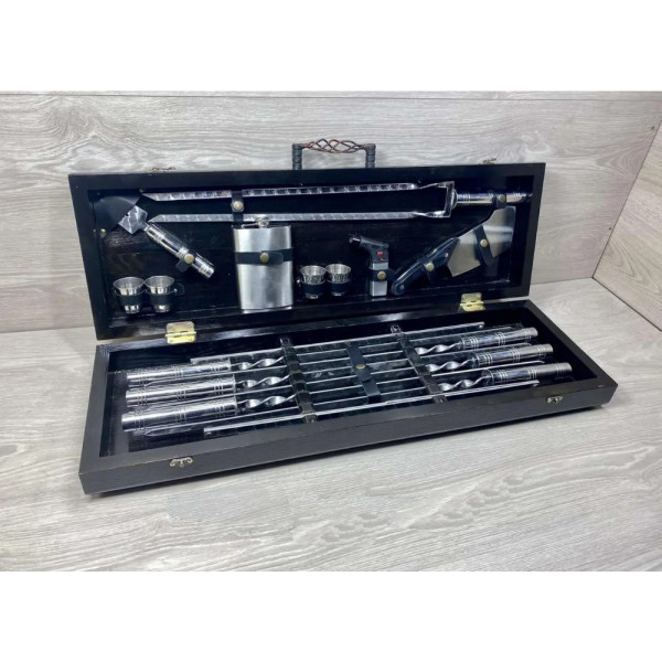 Набір шампурів подарунковий Silver Black (7904)