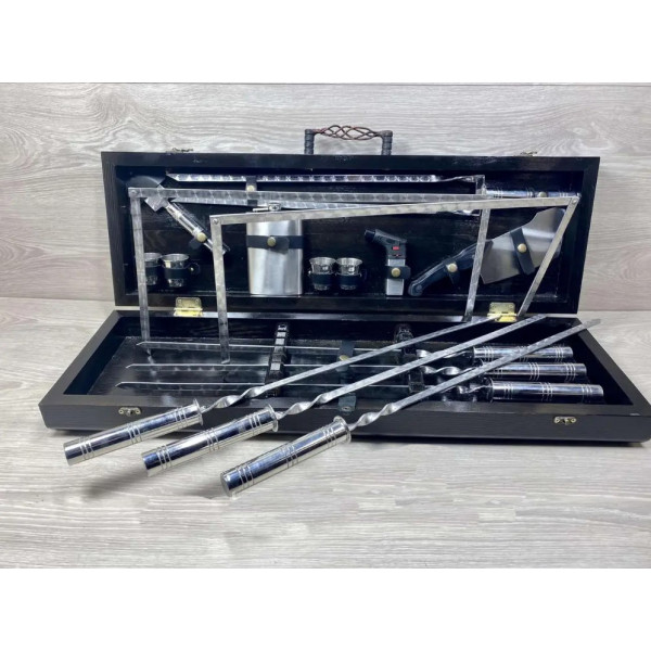 Набір шампурів подарунковий Silver Black (7904)