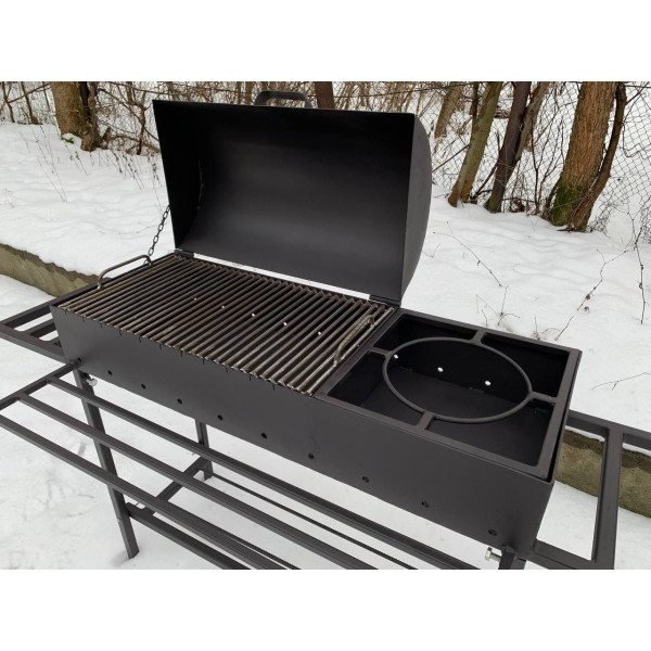 Мангал-гриль 5 мм на 11 шампурів з решіткою-гриль та підставкою під казан + ПОДАРУНОК