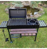 Мангал-гриль 5 мм з термометром, решіткою-гриль та підставкою під казан