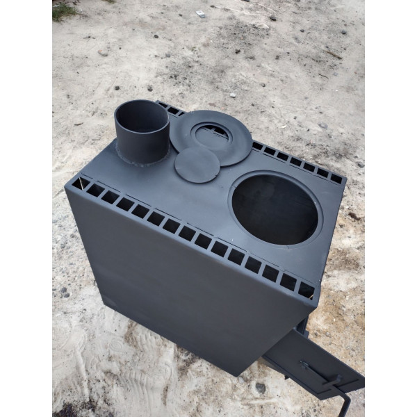 Високоефективна піч буржуйка з радіаторами та варильною поверхнею