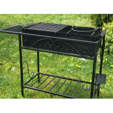 Мангал стаціонарний на 10 шампурів, 4 мм з решіткою-гриль та підставкою під казан