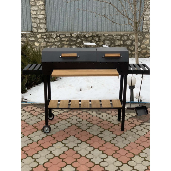 Мангал-гриль 5 мм з решіткою, підставкою під казан та двома кришками