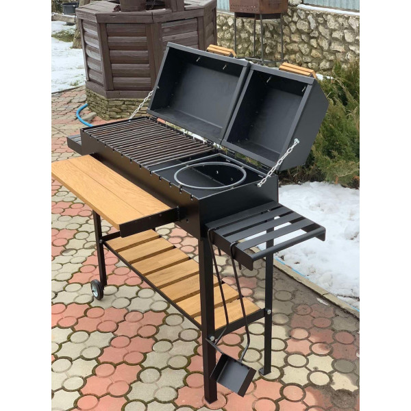 Мангал-гриль 5 мм з решіткою, підставкою під казан та двома кришками