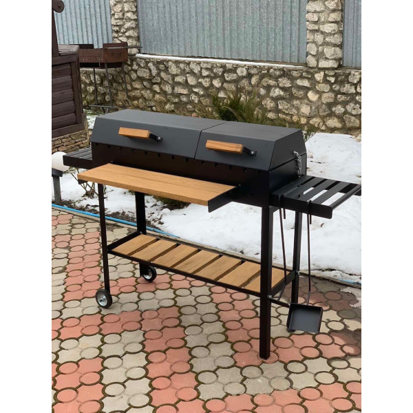 Мангал-гриль 5 мм з решіткою, підставкою під казан та двома кришками