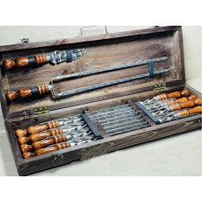 Подарочный набор шампуров в деревянном кейсе (7614)