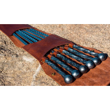 Преміальний набір кованих шампурів ROYAL в шкіряному чохлі