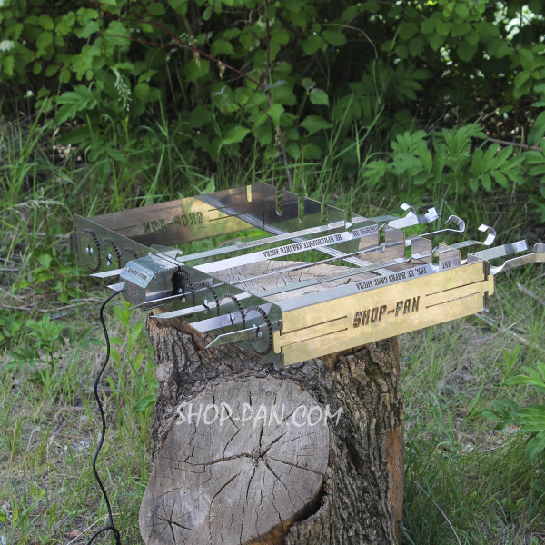 Автоматическая шашлычница из нержавейки SHOP-PAN на 8 шампуров