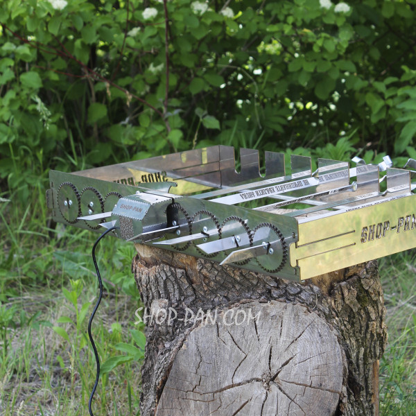 Автоматическая шашлычница из нержавейки SHOP-PAN на 8 шампуров