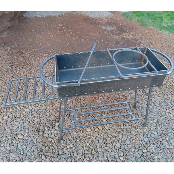 Мангал 6 мм на 11 шампуров с подставкой под казаном и столиком