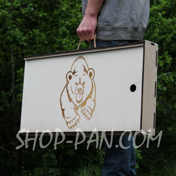 Мангал SHOP-PAN разборный крашенный (золотой) с индивидуальной гравировкой на 8 шампуров