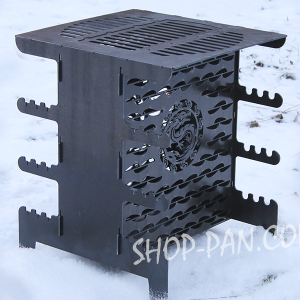 Мангал вертикальний розбірний з індивідуальним гравіюванням- на подарунок