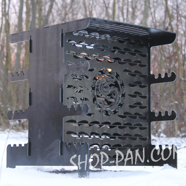 Мангал вертикальний розбірний з індивідуальним гравіюванням- на подарунок