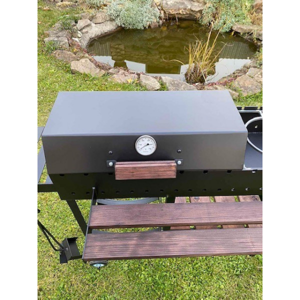 Мангал-гриль 5 мм с термометром, решеткой-гриль и подставкой.