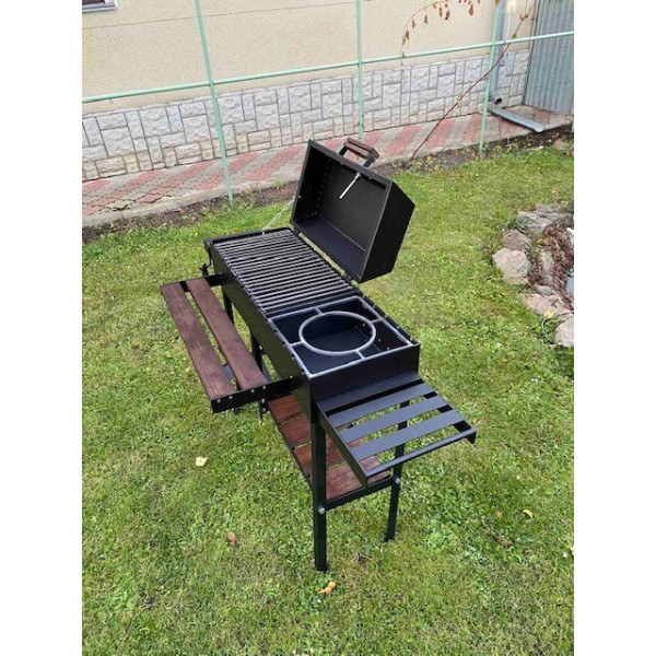 Мангал-гриль 5 мм с термометром, решеткой-гриль и подставкой.