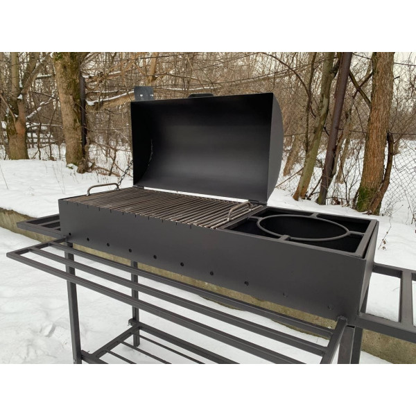 Мангал-гриль 5 мм на 11 шампуров с решеткой-гриль и подставкой под котел + ПОДАРОК