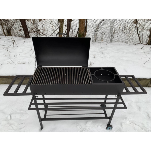 Мангал-гриль 5 мм на 11 шампуров с решеткой-гриль и подставкой под котел + ПОДАРОК