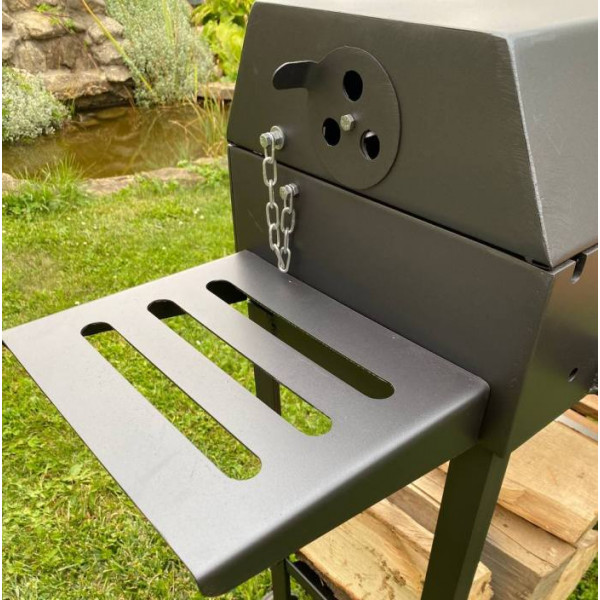 Мангал-гриль 5 мм посилено на 13 шампурів з дровницею та кришками.