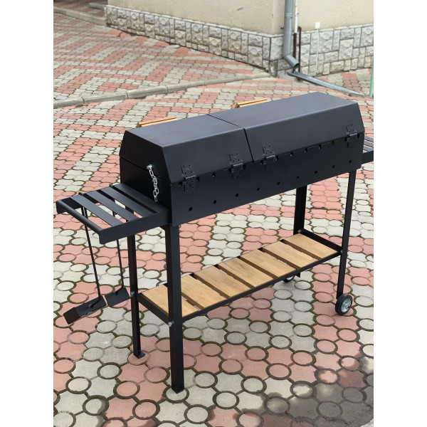 Мангал-гриль 5 мм з решіткою, підставкою під казан та двома кришками