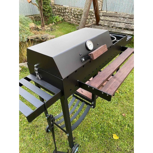 Мангал-гриль 5 мм з термометром, решіткою-гриль та підставкою під казан