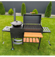 Мангал-гриль-барбекю 4 мм з пічкою посилений на 8 шампурів