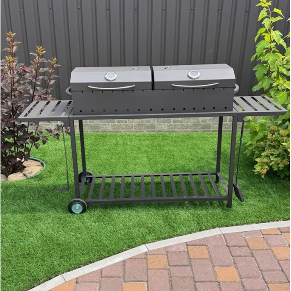 Мангал-гриль-барбекю 4 мм на 15 шампуров с решеткой-гриль и подставкой под котел.