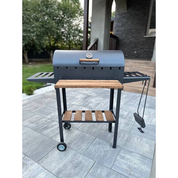 Мангал-гриль-барбекю 4 мм на 8 шампурів з термометром (посилений)