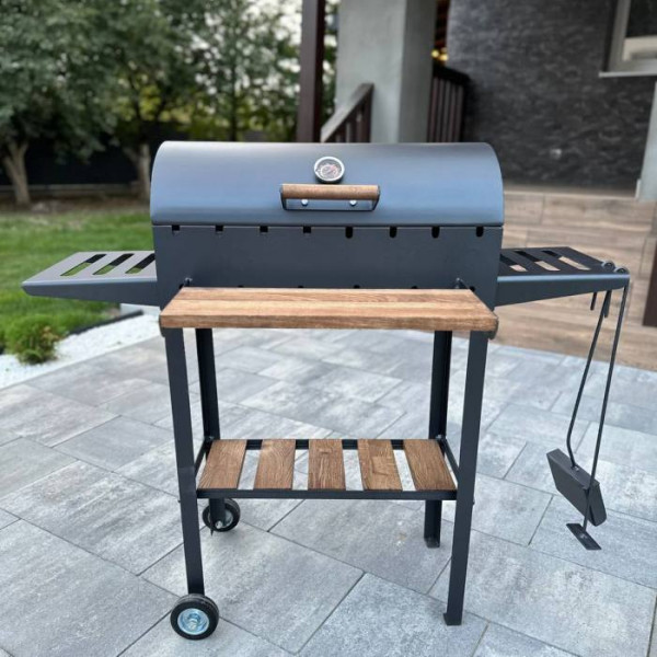 Мангал-гриль-барбекю 4 мм на 8 шампурів з термометром (посилений)