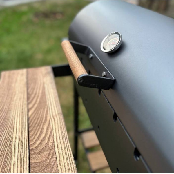 Мангал-гриль-барбекю 4 мм на 8 шампурів з термометром (посилений)