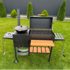 Мангал-гриль-барбекю 4 мм з пічкою посилений на 8 шампурів