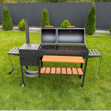 Мангал-гриль-барбекю 5 мм з пічкою посилений на 13 шампурів