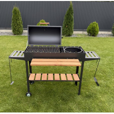 Мангал-гриль-барбекю 5 мм на 13 шампурів з решіткою та підставкою (К)
