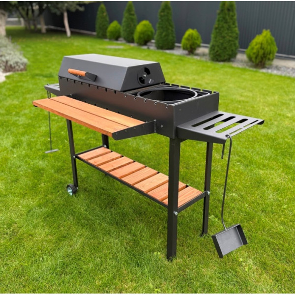 Мангал-гриль-барбекю 5 мм на 13 шампурів з решіткою та підставкою