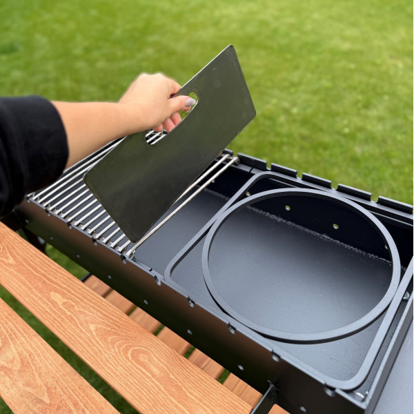 Мангал-гриль 5 мм на 13 шампуров с дровницей (усиленный)