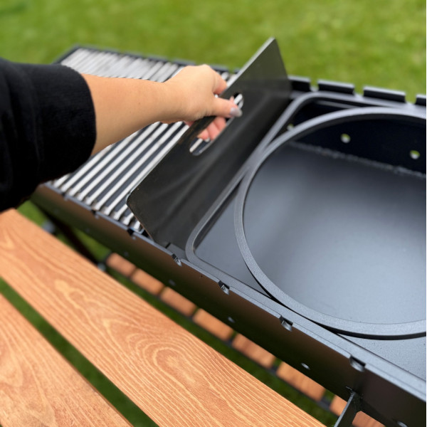 Мангал-гриль 5 мм на 13 шампуров с дровницей (усиленный)