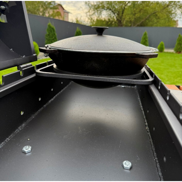 Мангал-гриль-барбекю 5 мм на 13 шампурів з дровницею (посилений)