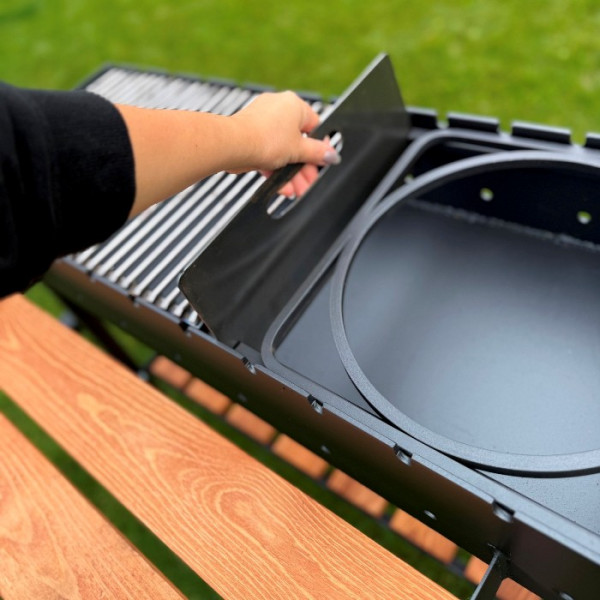 Мангал-гриль-барбекю 5 мм на 13 шампурів з дровницею (посилений)