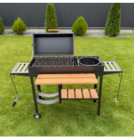 Мангал-гриль-барбекю 5 мм на 13 шампурів з дровницею (посилений)