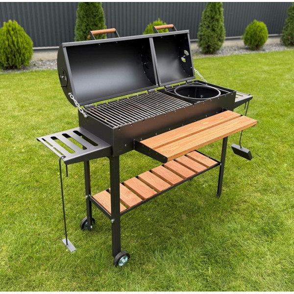 Мангал-гриль-барбекю 5 мм на 13 шампуров с крышками (круглые)