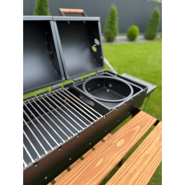 Мангал-гриль-барбекю 5 мм на 13 шампурів з кришками (круглі)