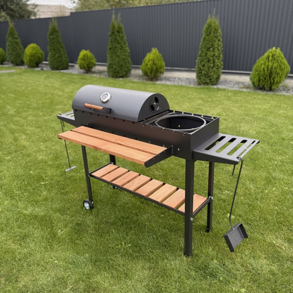 Мангал-гриль-барбекю 5 мм на 13 шампуров с решеткой и подставкой (К)