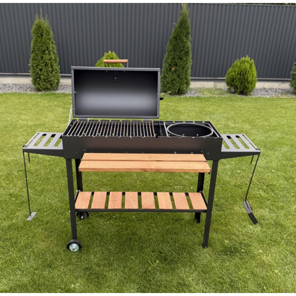 Мангал-гриль-барбекю 5 мм на 13 шампуров с решеткой и подставкой (К)