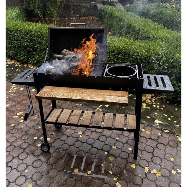Мангал-гриль-барбекю 5 мм на 13 шампуров с решеткой и подставкой